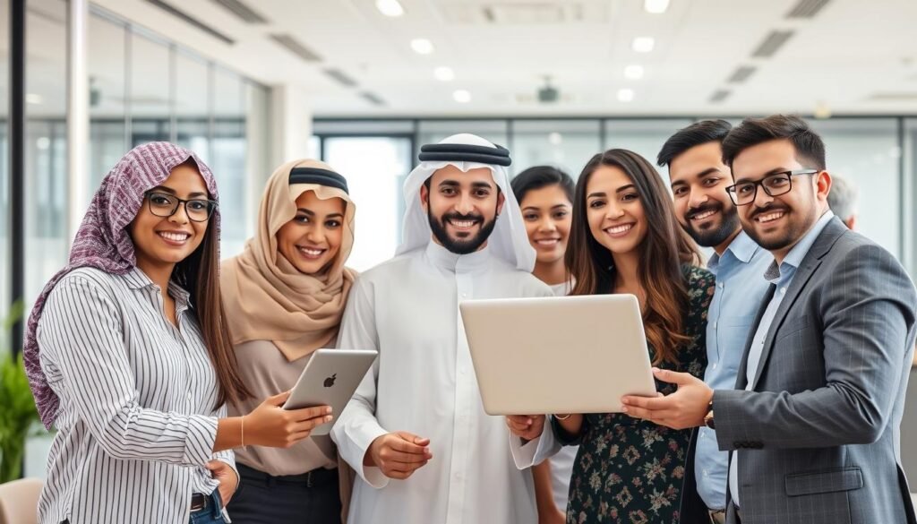 Successful international professionals working in UAE with free visa and air ticket benefits