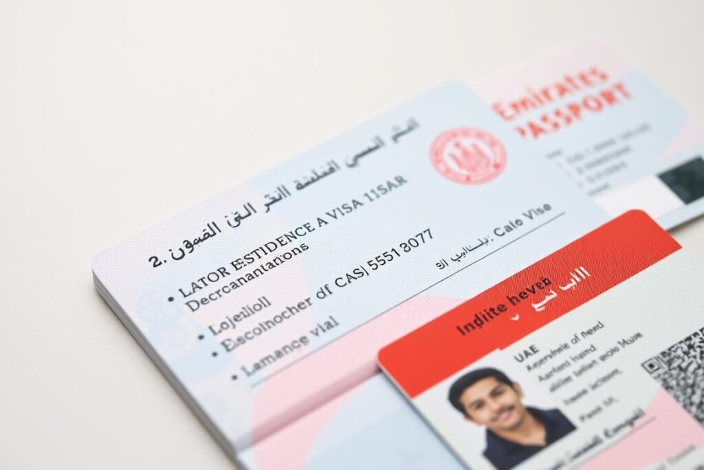 UAE visa and Emirates ID documents issued after you apply for a job in UAE with passport